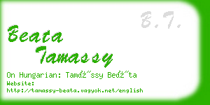 beata tamassy business card